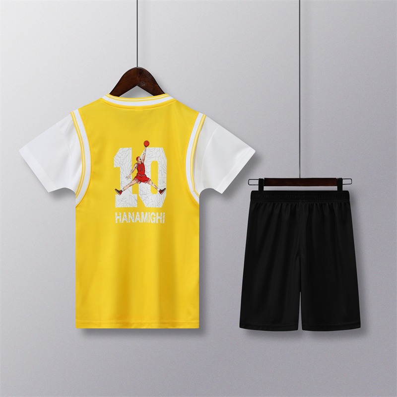 【现货批发】速干面料假两件篮球服,多色,童装3xs到2xl ydzx041